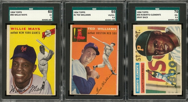 1954-1956 Topps Hall of Famers SGC-Graded Trio (3 Different)
